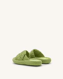 Lilah Woven Platform Sandal - Lime Green