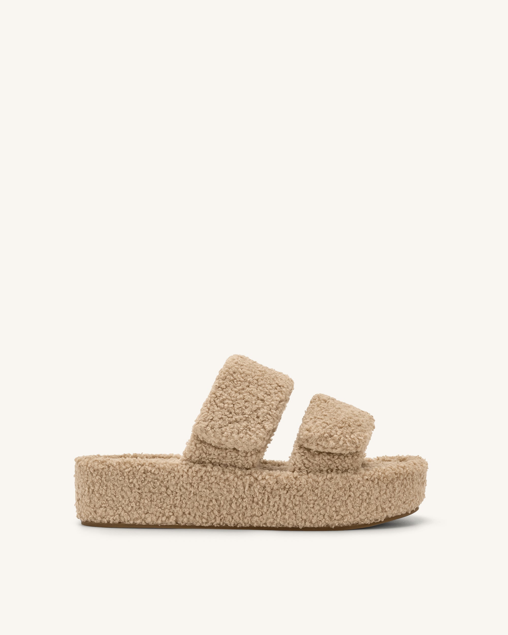 Lexi Faux Fur Platform Sandal - Beige