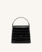 The Fae Top Handle Bag - Black Croc