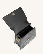 The Fae Top Handle Bag - Black Croc