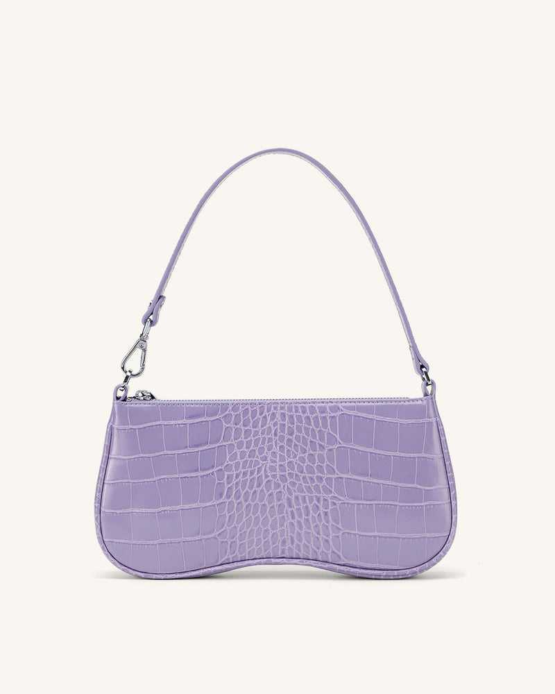 Eva Shoulder Handbag - Purple Croc