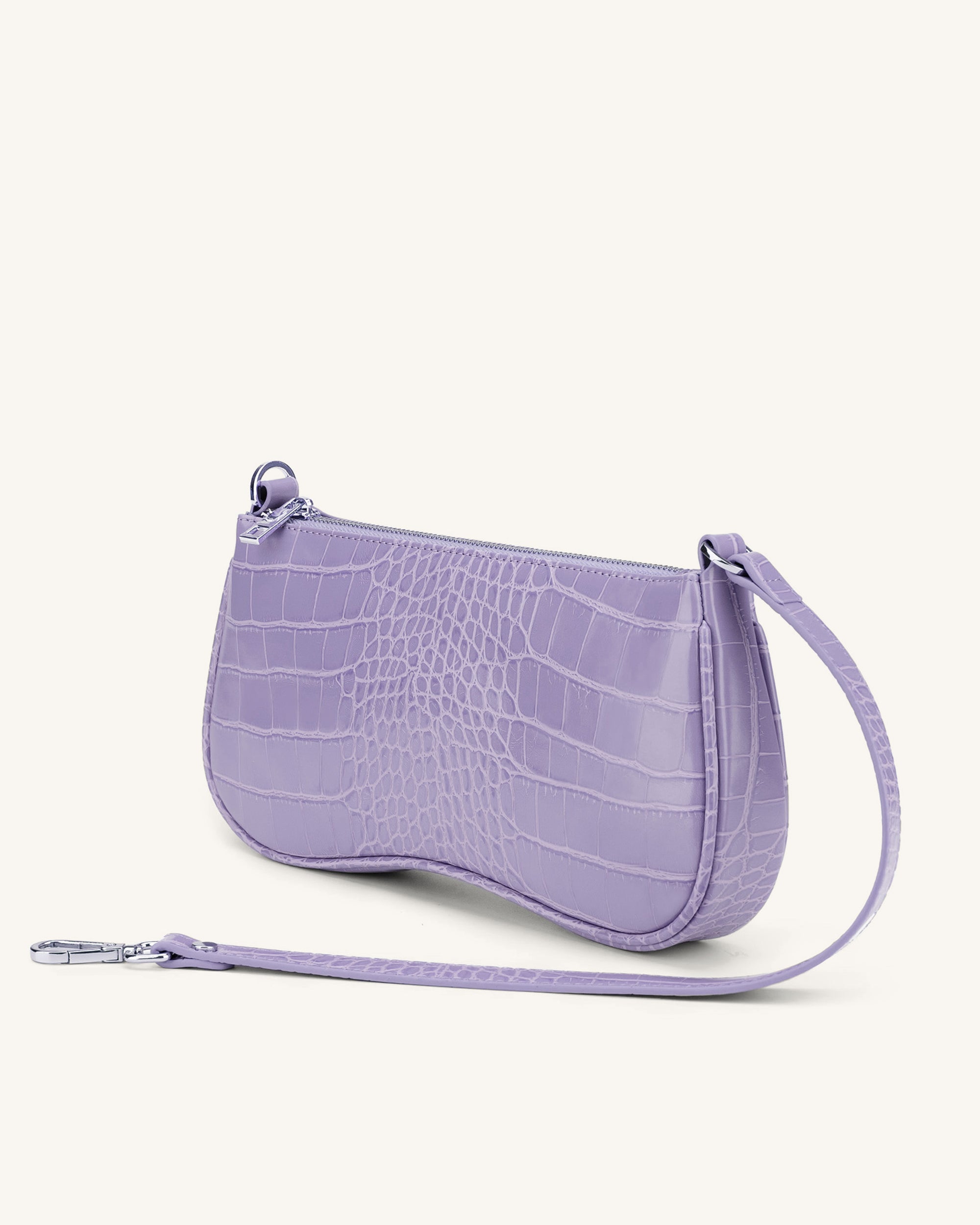 Eva Shoulder Handbag - Purple Croc