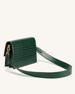 JW PEI Rantan Super Mini Bag Clutch Purse NIB Beige Croc Leather Zip Around