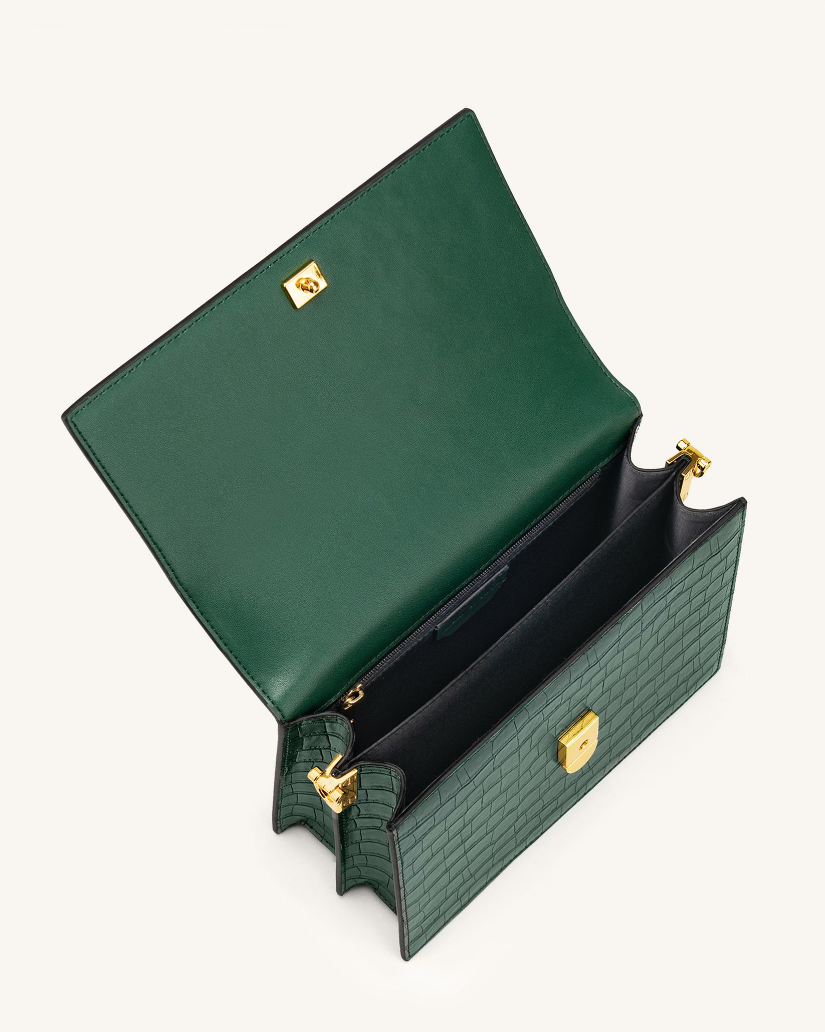 Fashion Mini Flap Bag & Purses - Dark Green Croc Embossed - JW PEI