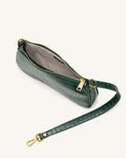 Eva Shoulder Handbag - Dark Green Croc