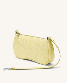 Eva Shoulder Handbag - Light Yellow Croc