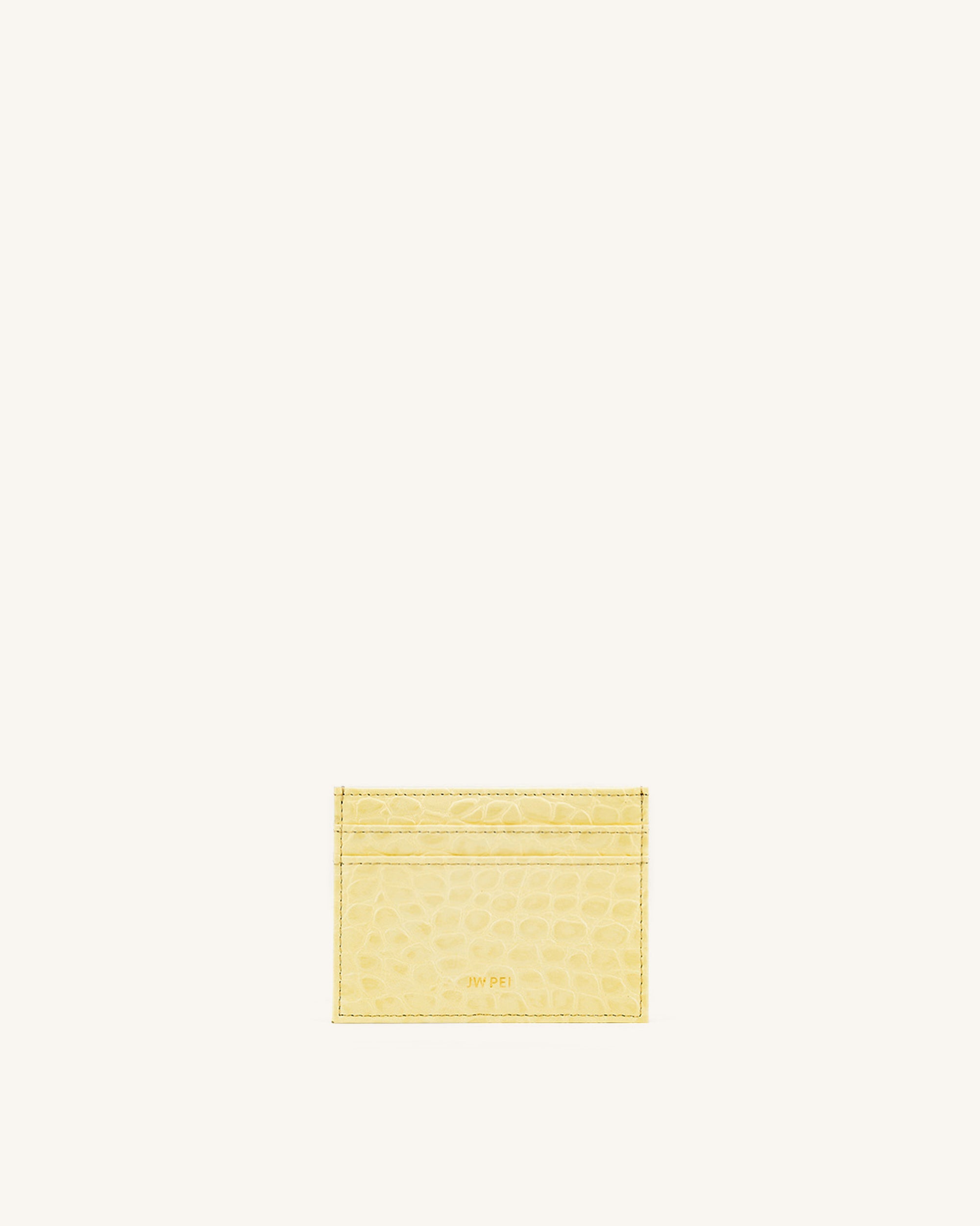 The Card Holder - Light Yellow Croc