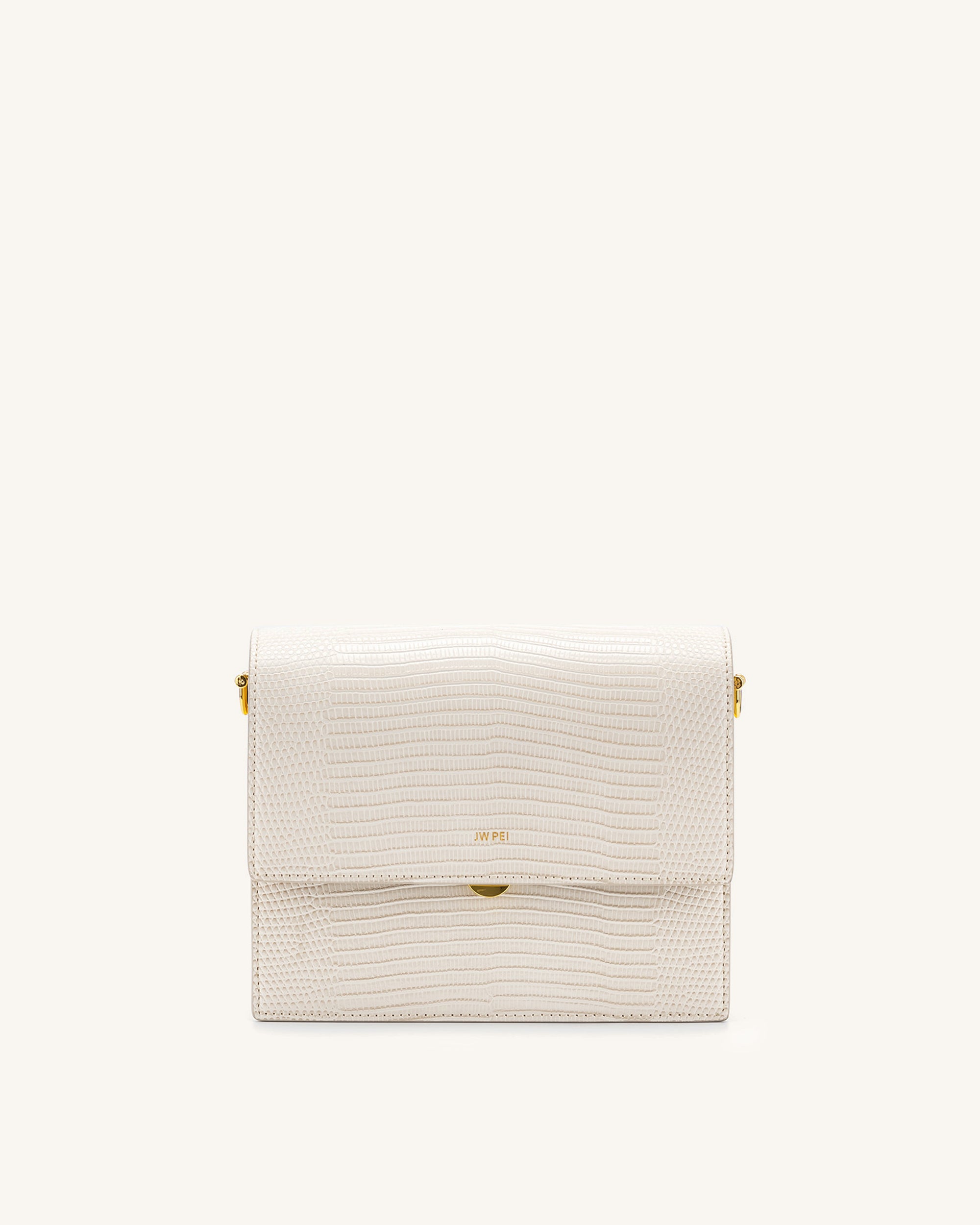 JW Pei Flap 2024 Bag in Ivory Lizard