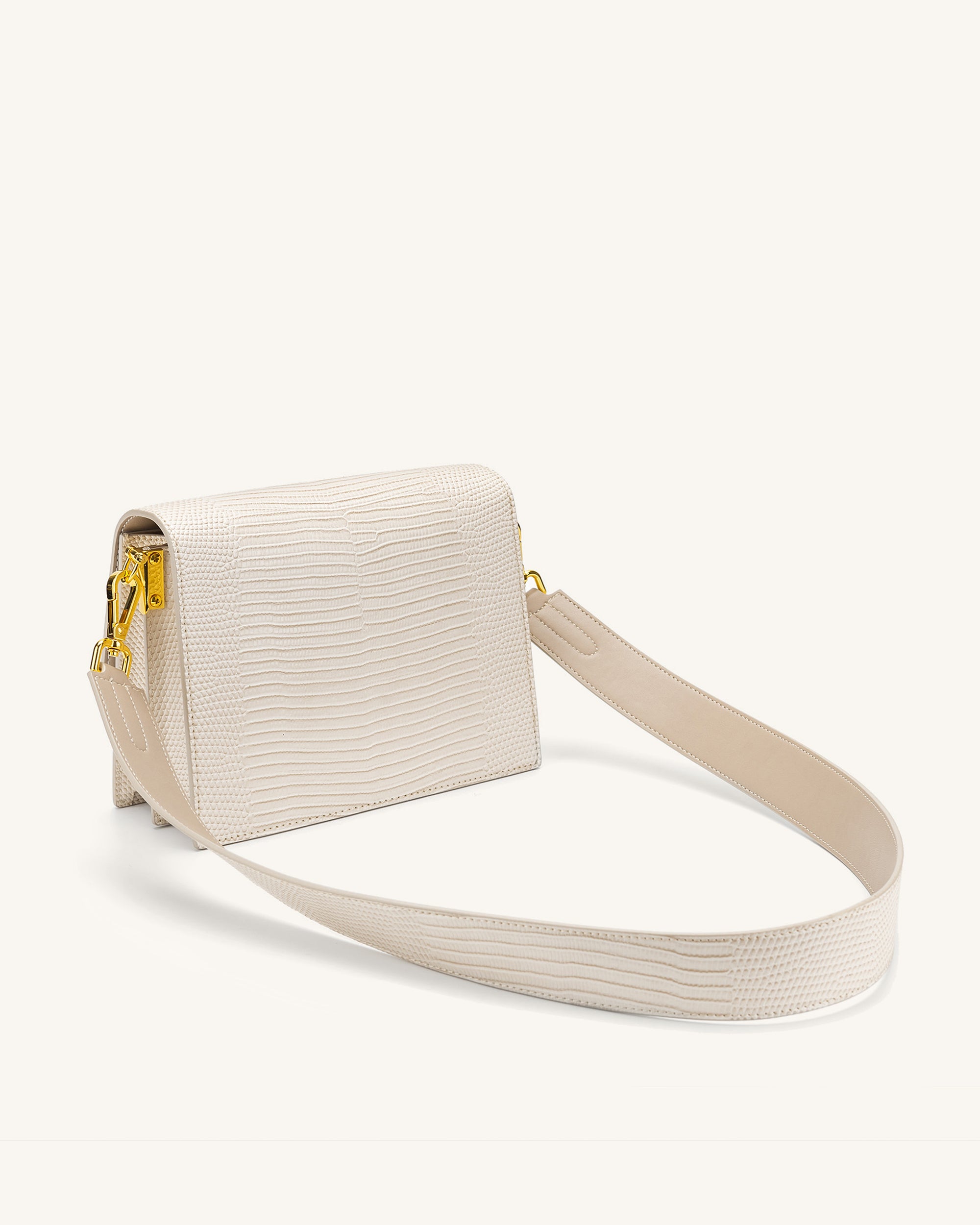 JW Pei Flap Bag in Ivory Lizard sold