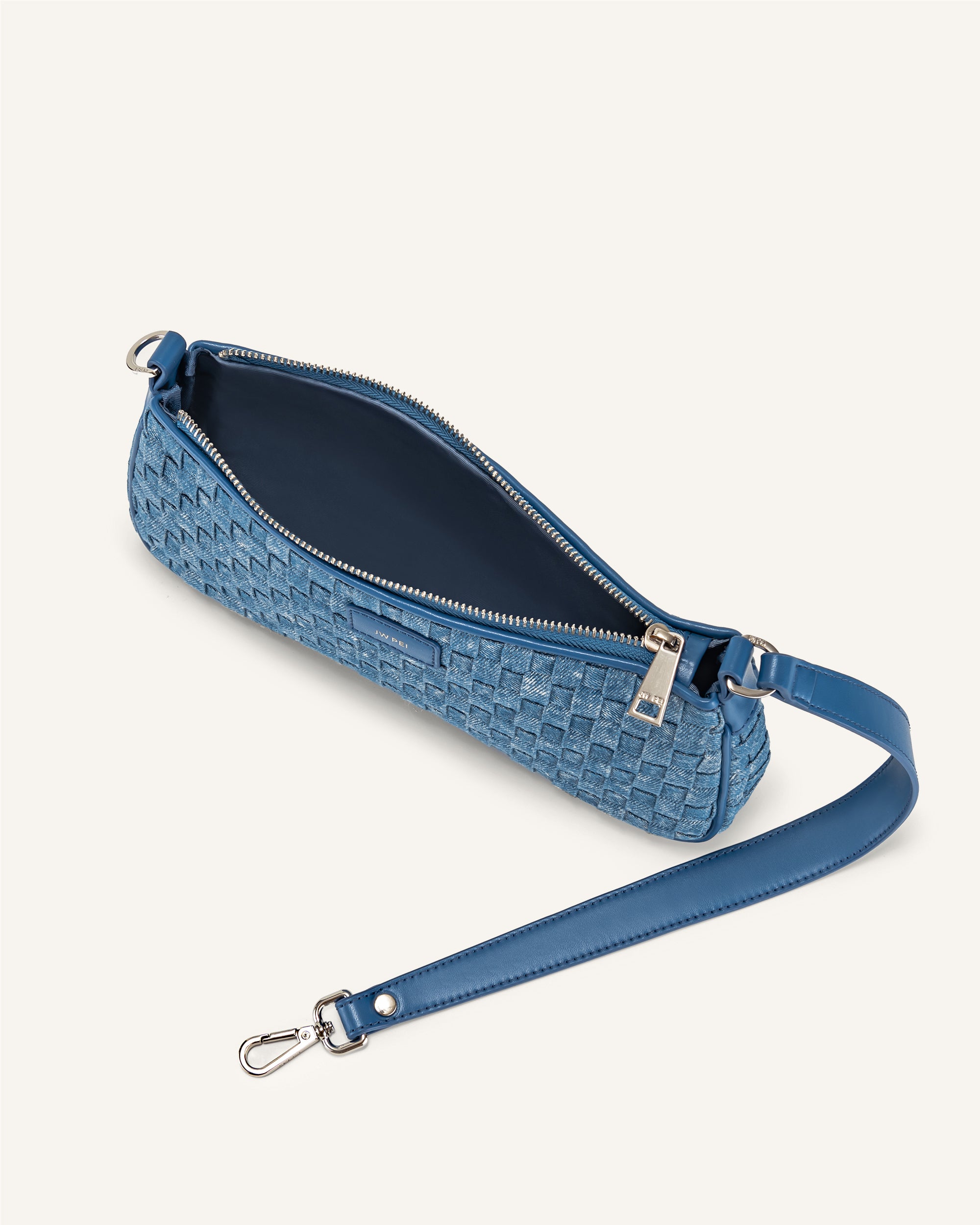 Eva Shoulder Handbag - Blue Denim Weave - JW PEI