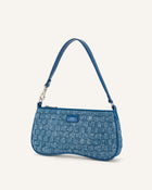 Eva Shoulder Handbag - Blue Denim Weave