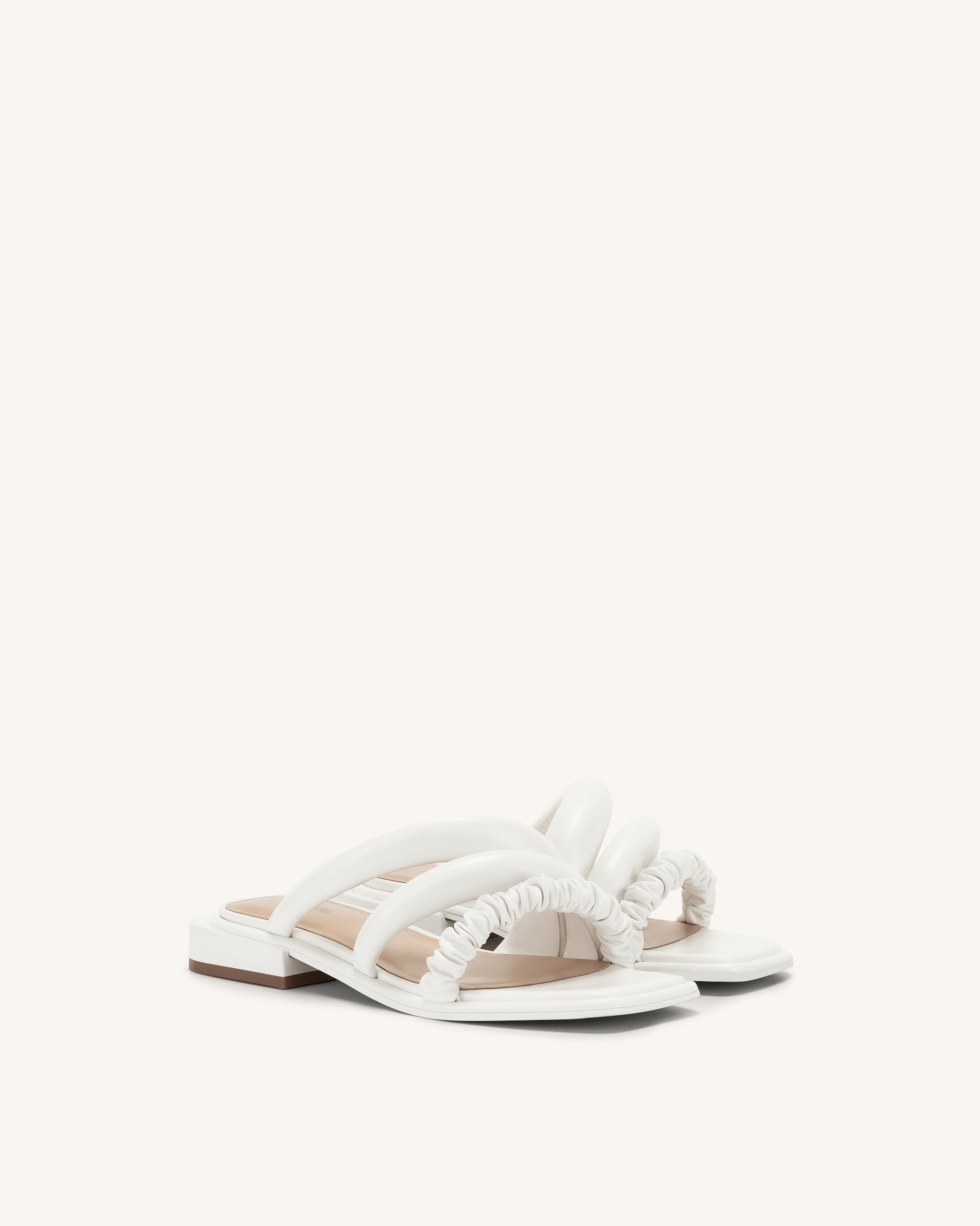 Jada Flat Mule - White - JW PEI