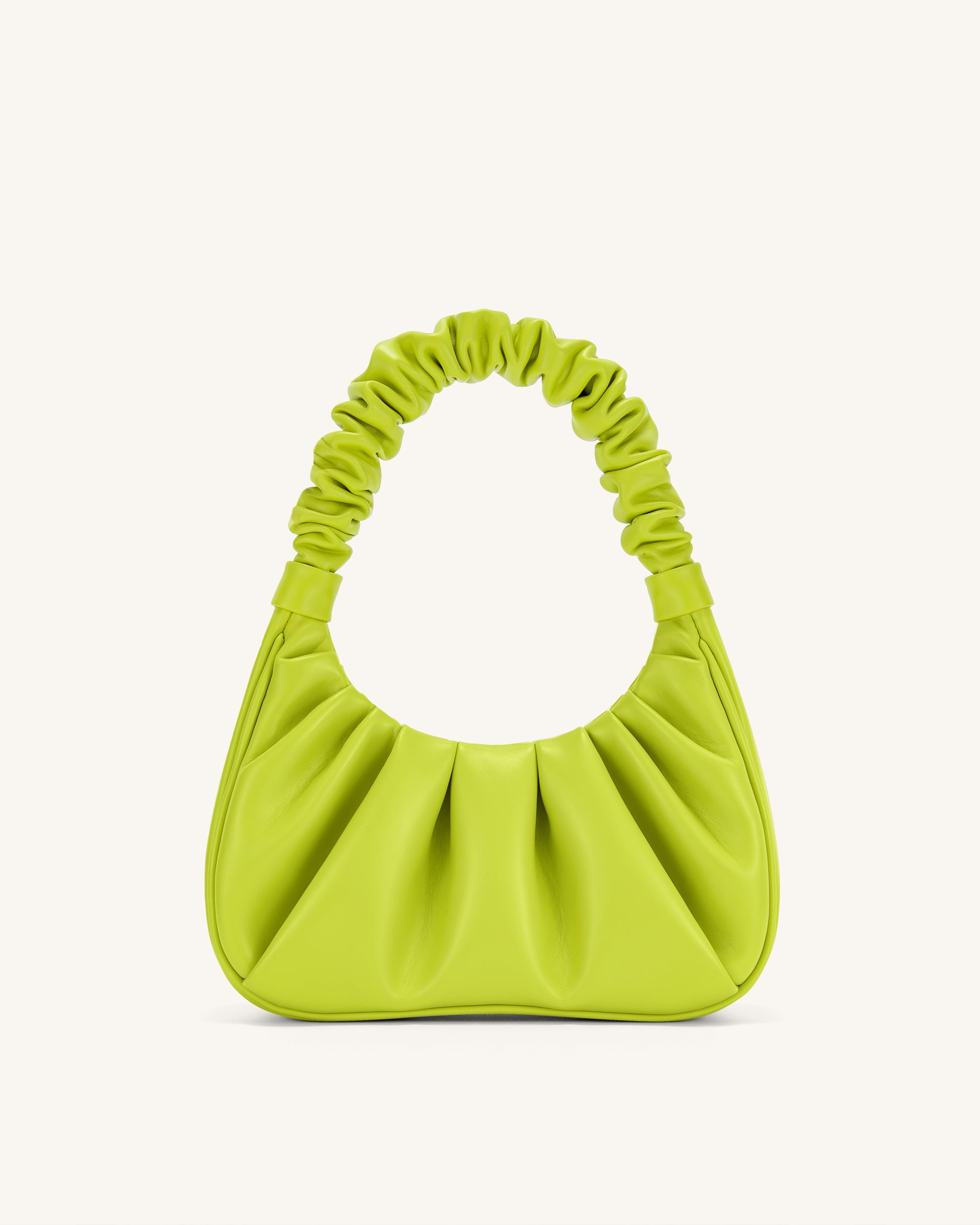 Gabbi Ruched Hobo Handbag - Cyber Lime