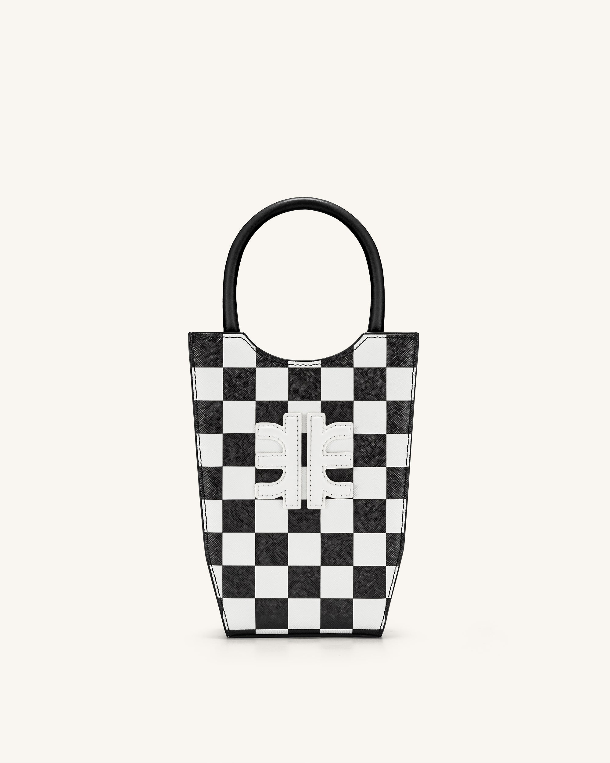 FEI Checkerboard Mini Tote Bag - Yellow & White - Fashion Women Vegan Bag Online Shopping - JW Pei