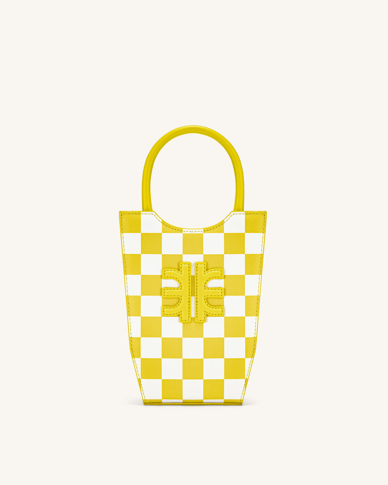 FEI Checkerboard Phone Bag - Yellow & White