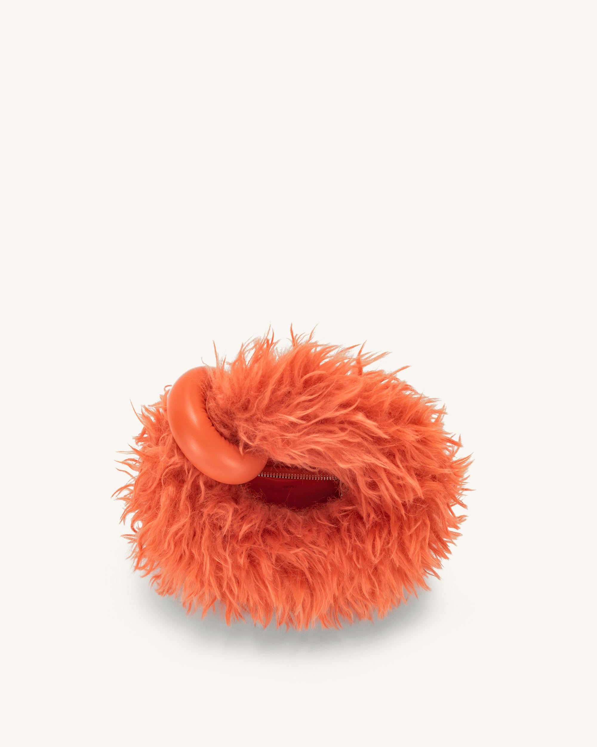 Abacus Faux Fur Mini Top Handle Bag - Orange