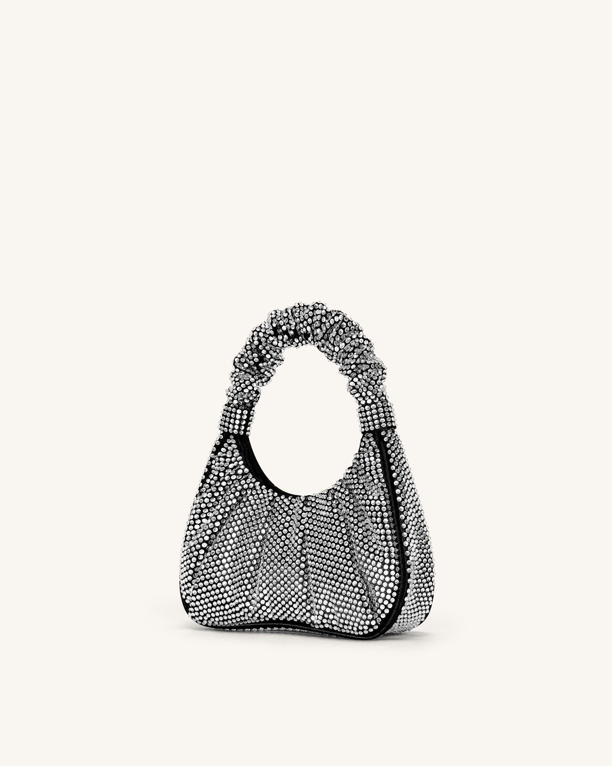 Gabbi Artificial Crystal Medium Ruched Hobo Handbag - JW PEI