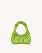 Gabbi Artificial Crystal Medium Ruched Hobo Handbag - Green