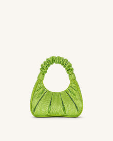 Gabbi Artificial Crystal Medium Ruched Hobo Handbag - Green