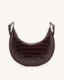 Carly Saddle Bag - Brown Croc