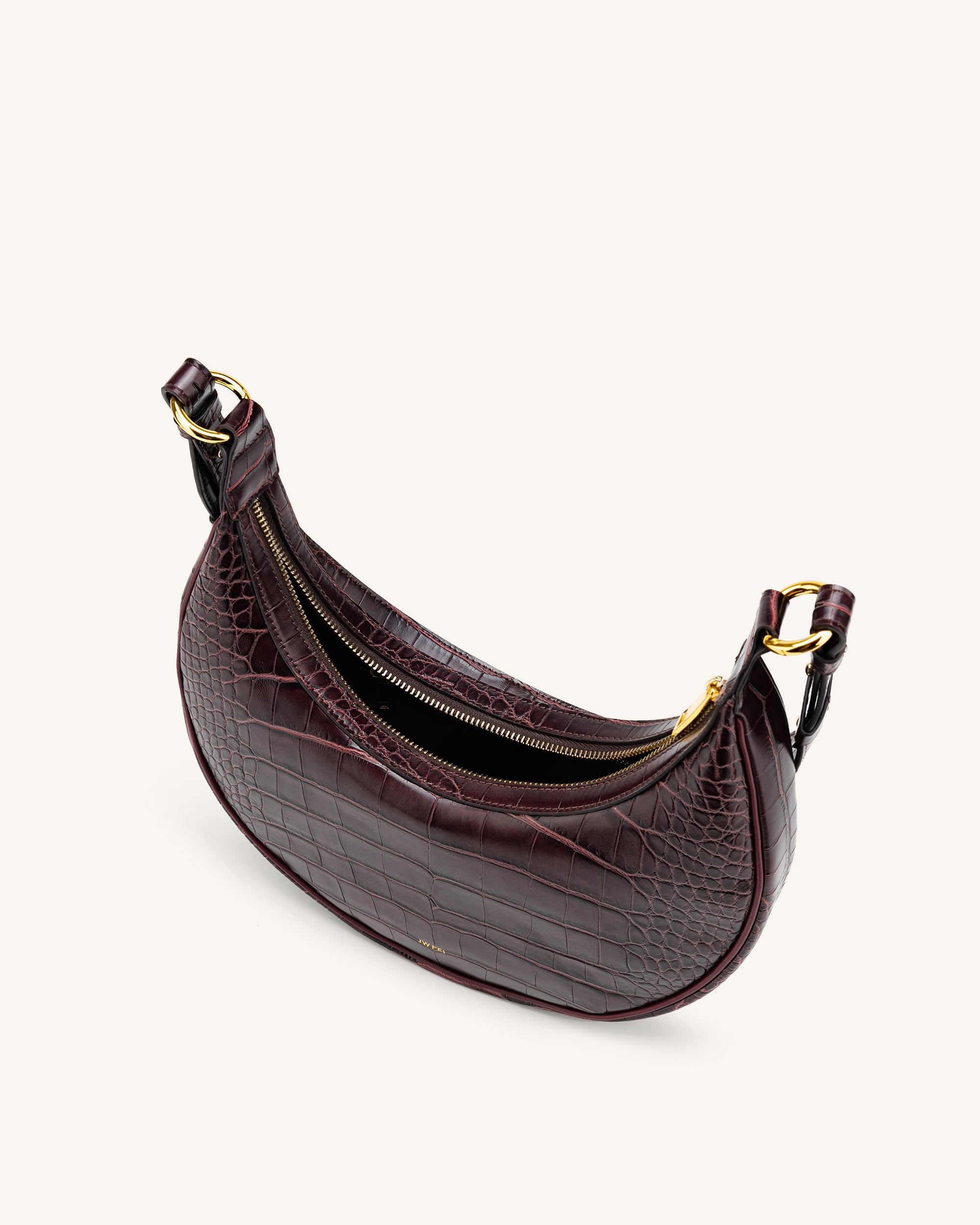 Carly Saddle Bag - Brown Croc