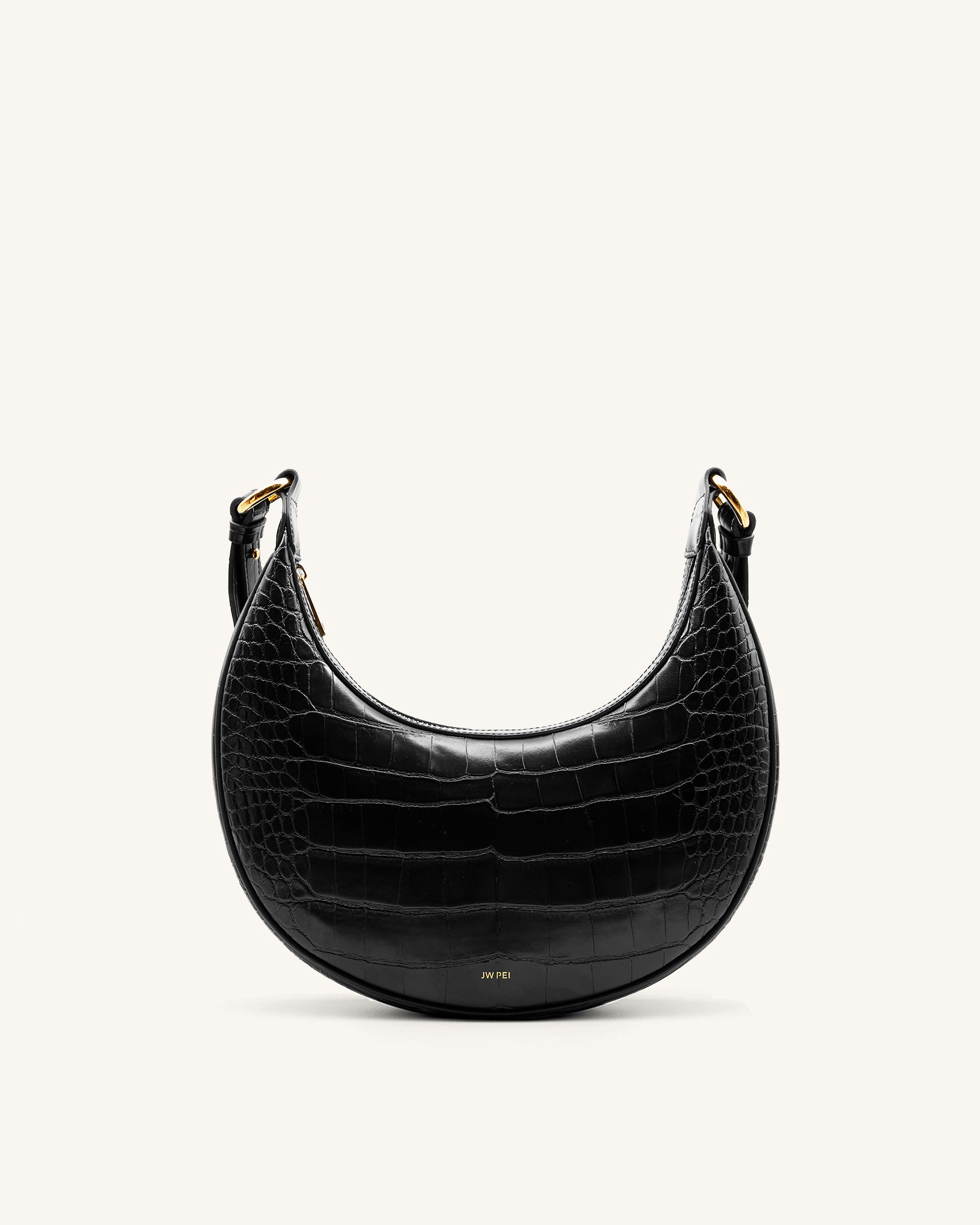 Carly Saddle Bag - Black Croc - JW PEI