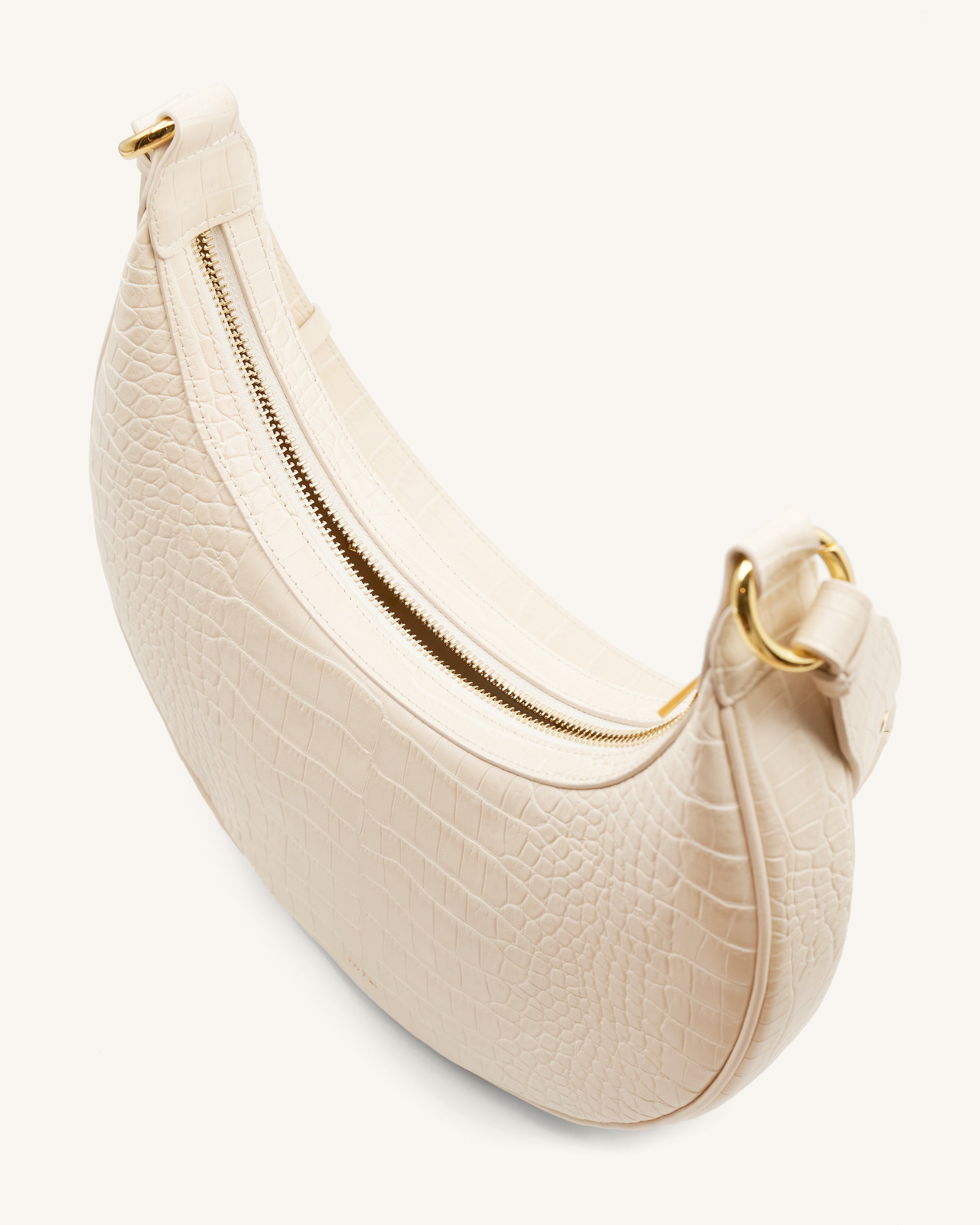 Carly Saddle Bag - Ivory Croc