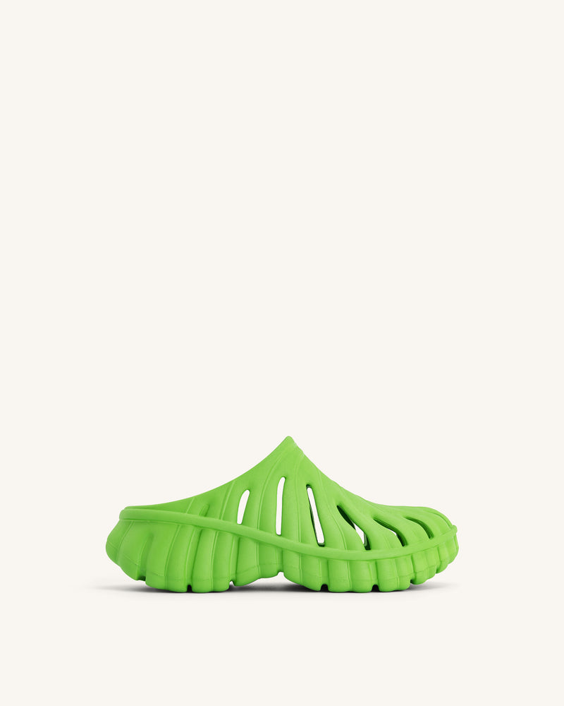 Tara Leaf Platform Clog - Neon Green