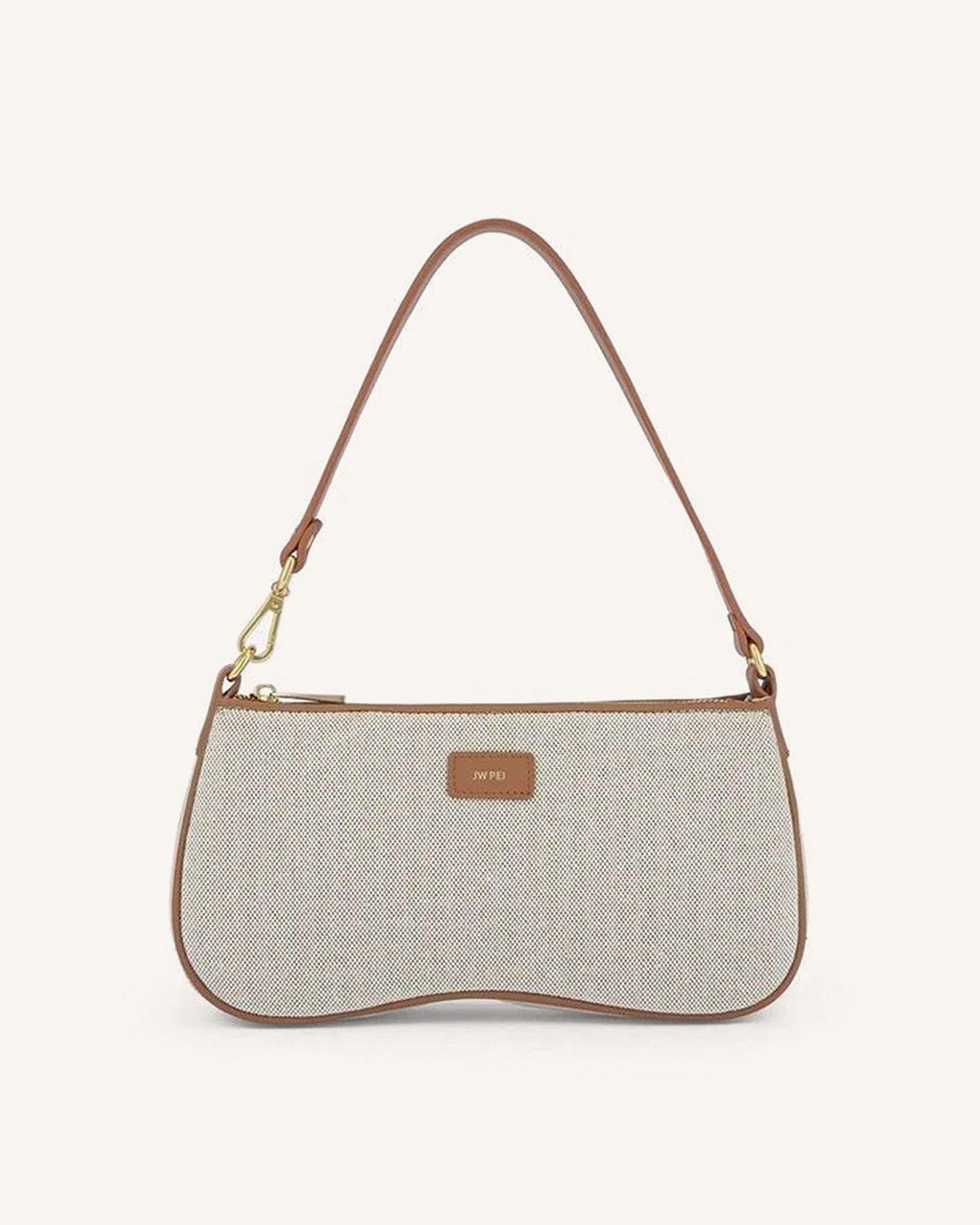 Fashion Shoulder Bag Beige Canvas JW PEI