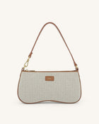 Eva Shoulder Handbag - Beige Canvas