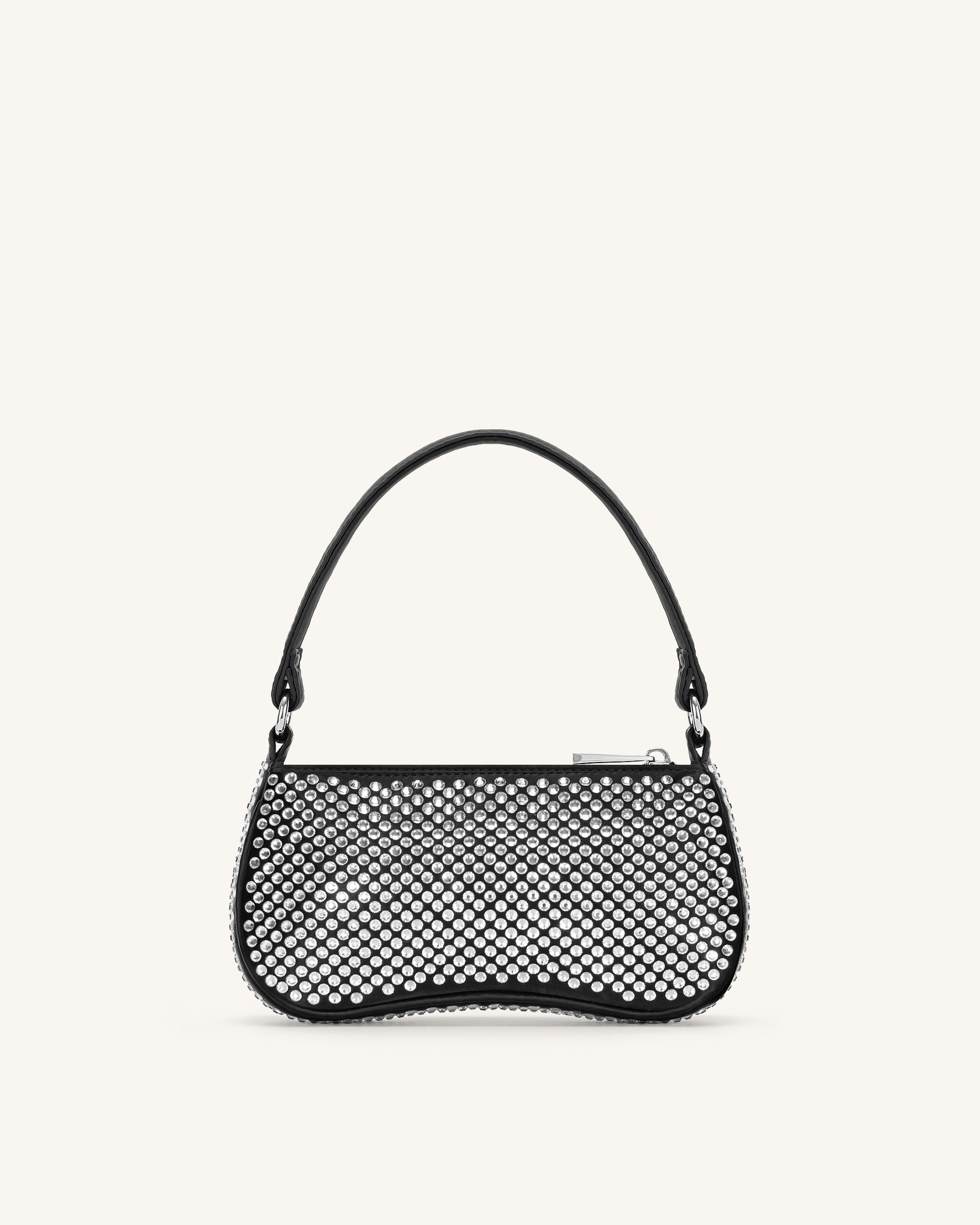 Eva Artificial Crystal Mini Shoulder Bag - Black - JW PEI