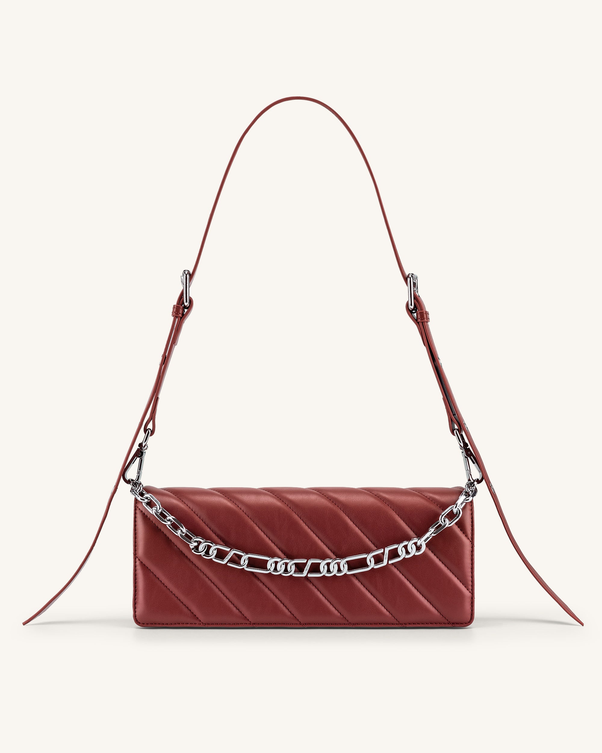 OVERSIZED QUILTED CROSSBODY - BURGUNDY - COS