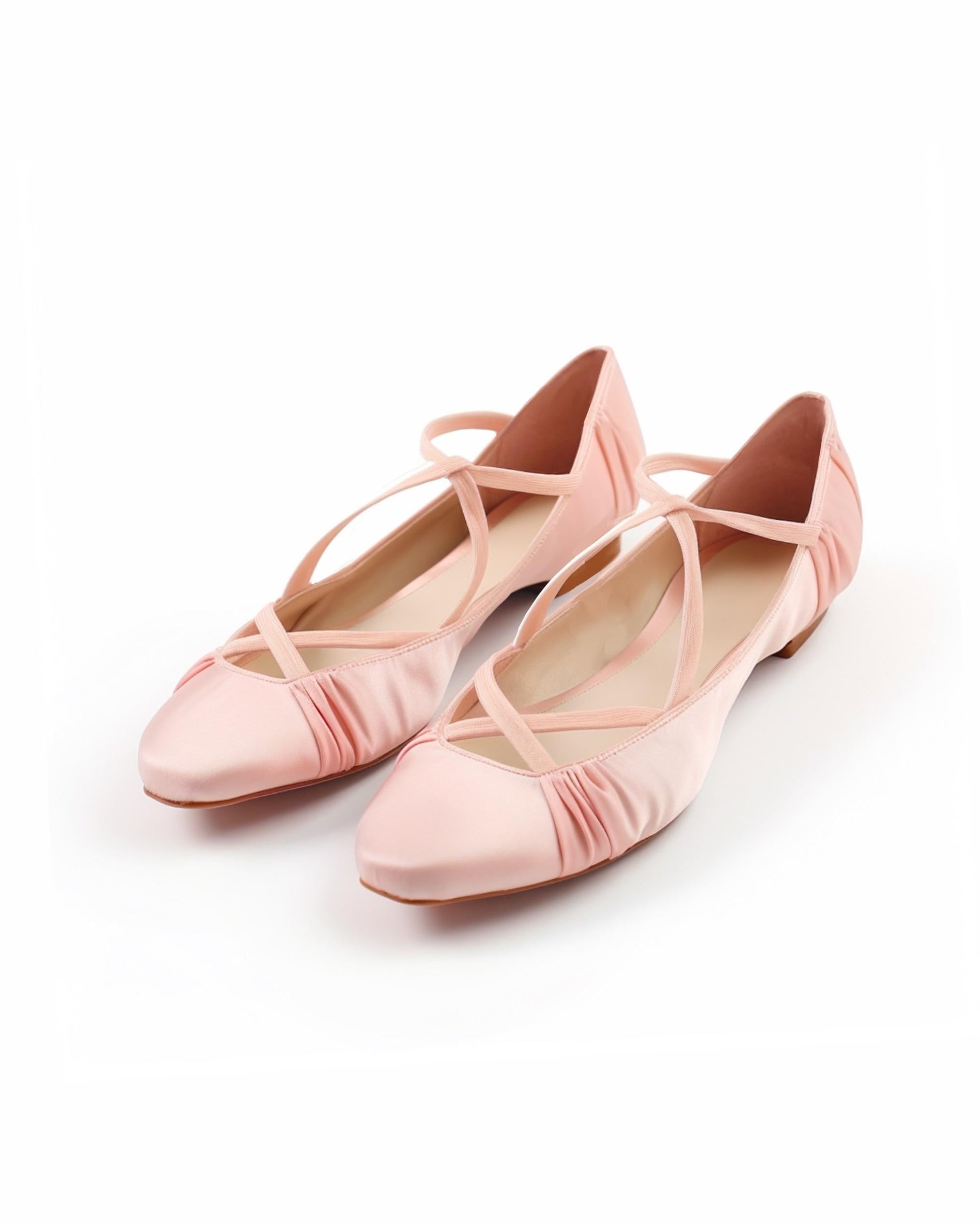 Alissa Criss-Cross straps Ballerina Flats - Pink - JW PEI