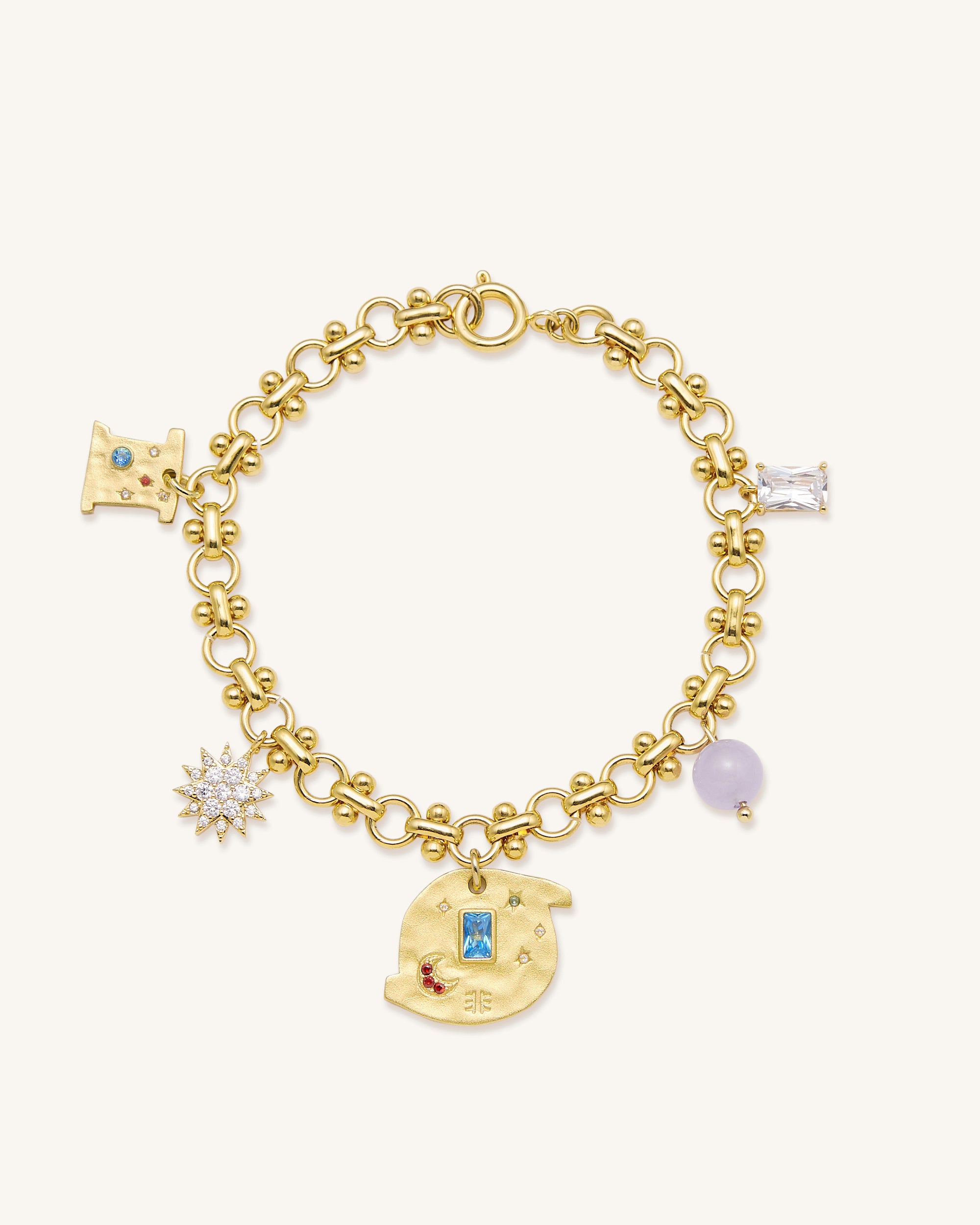 18k Gold Multi Charm Necklace