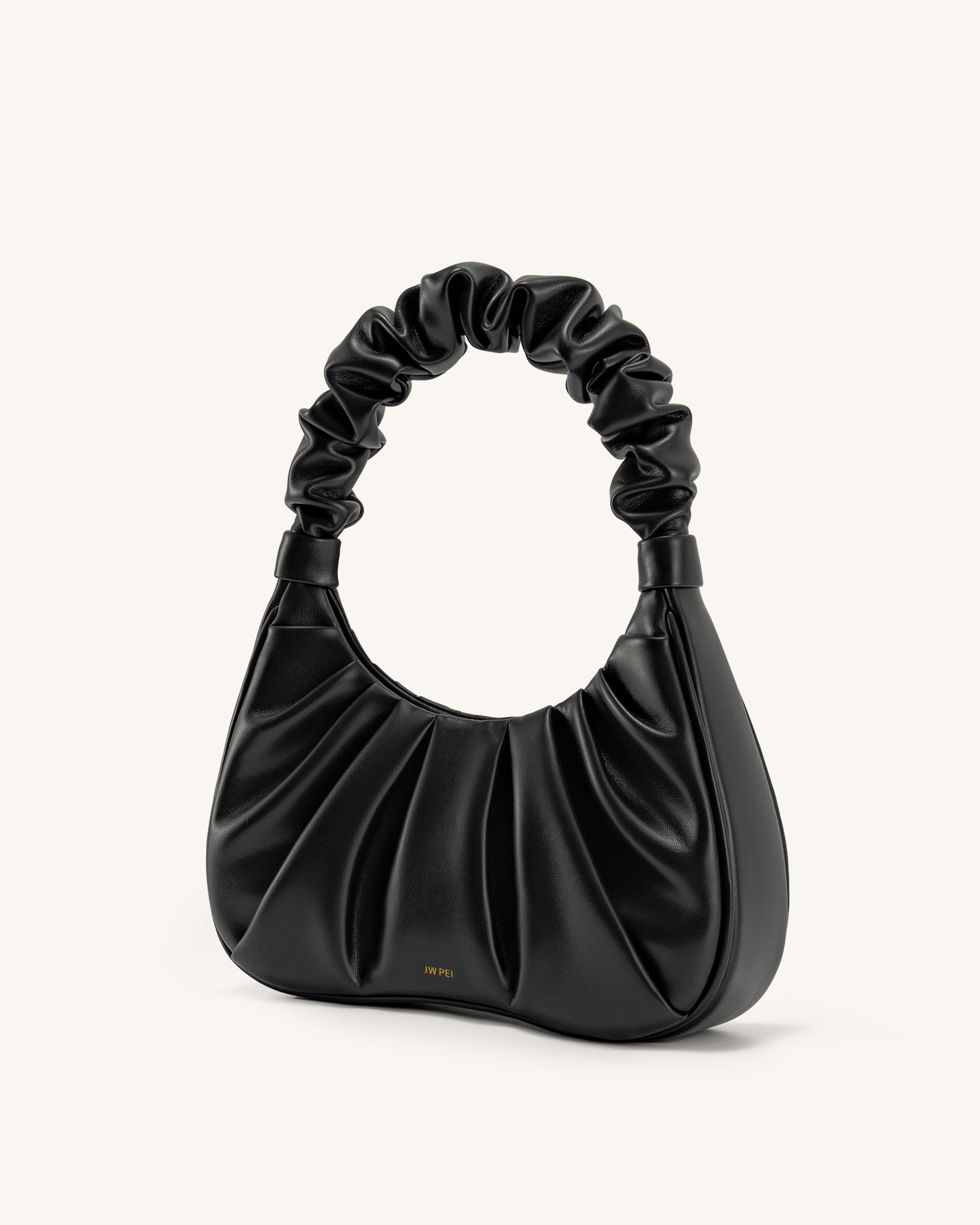 Black Soft Leather Top-Handle Flap Satchel Shoulder Bags