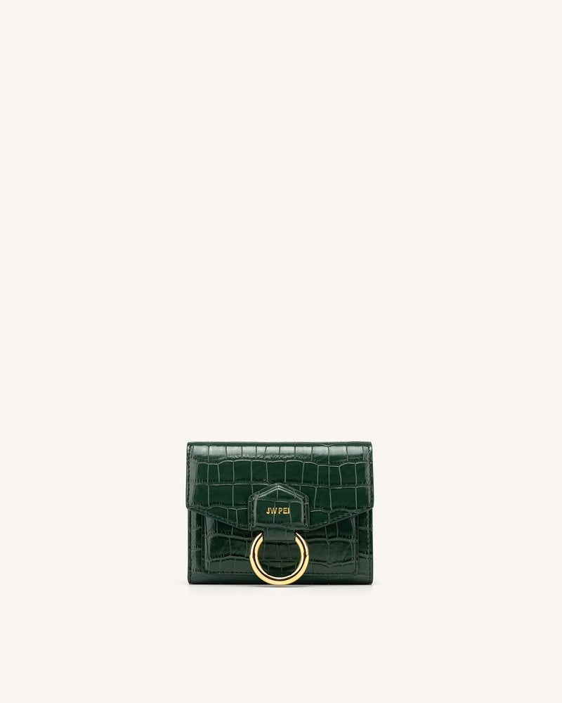 Stella Wallet - Dark Green Croc