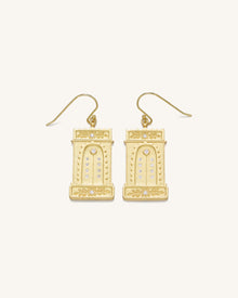 Roman Arch Earrings - 18ct Gold Plated & White Zircon