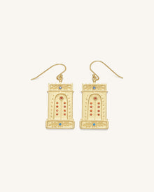 Roman Arch Earrings - 18ct Gold Plated & Multicolor Zircon