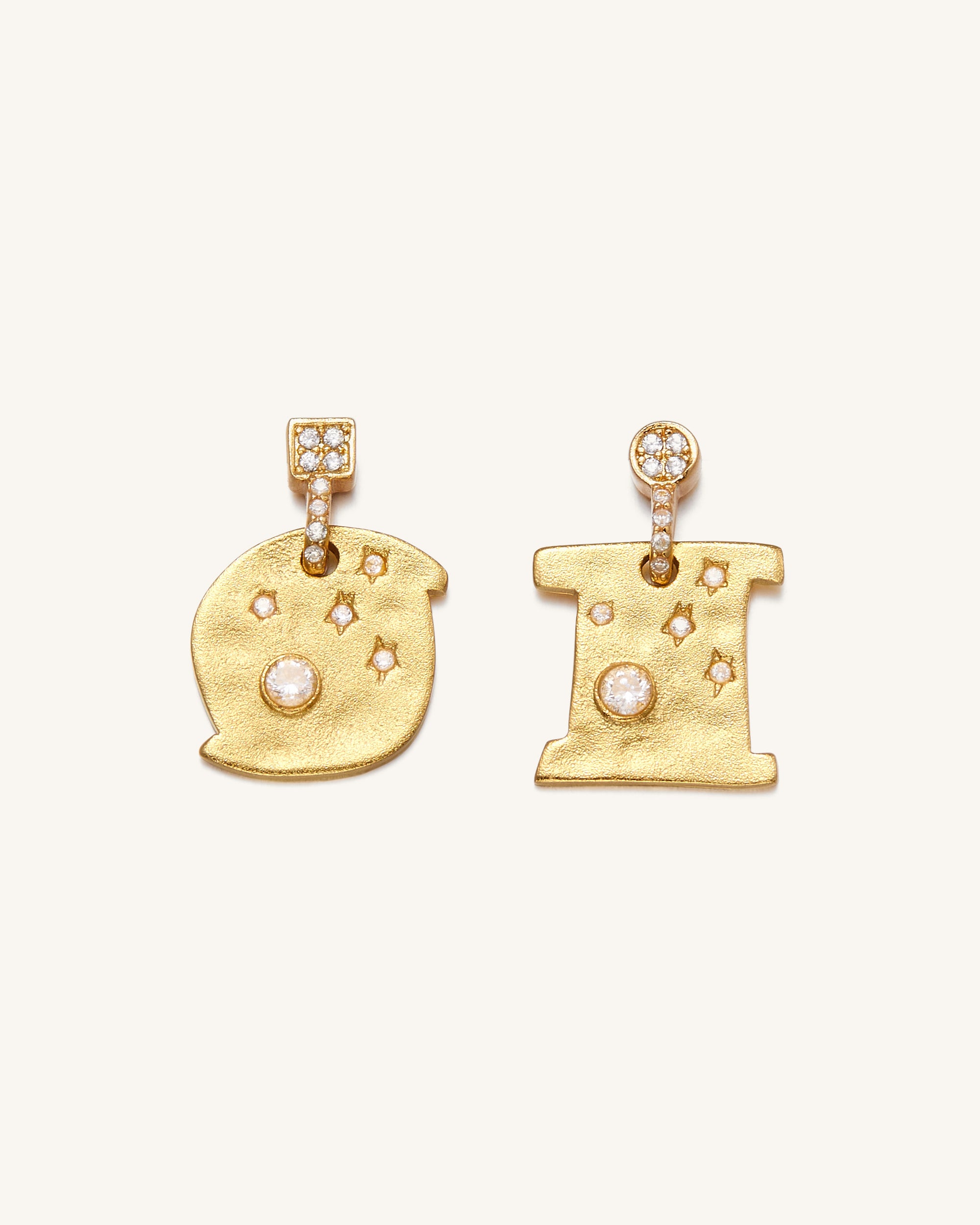 Gold Plated Stud Earring Letter v