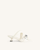 Sara  Studded Mule - White