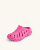 Tara Leaf Platform Clog - Bright Pink