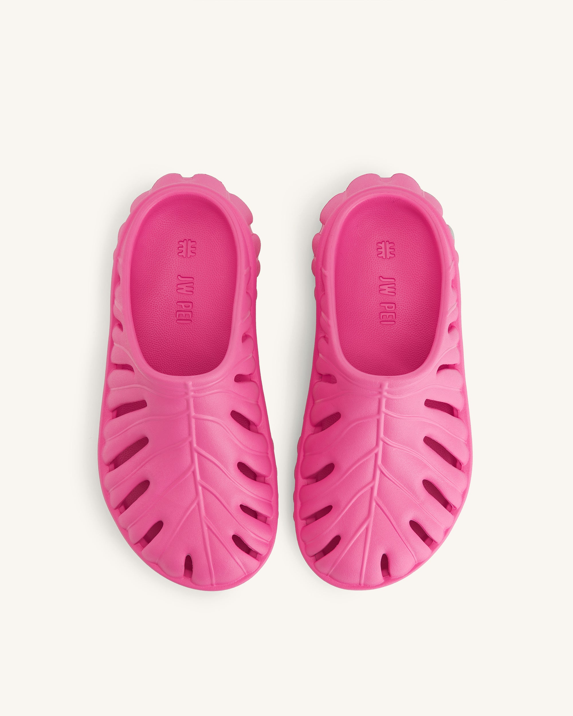 Tara Leaf Platform Clog - Bright Pink