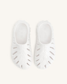 Tara Leaf Platform Clog - White