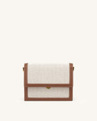 Mini Flap Crossbody - Beige Canvas