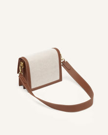 Mini Flap Crossbody - Beige Canvas