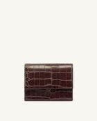 Mini Flap Crossbody - Brown Croc