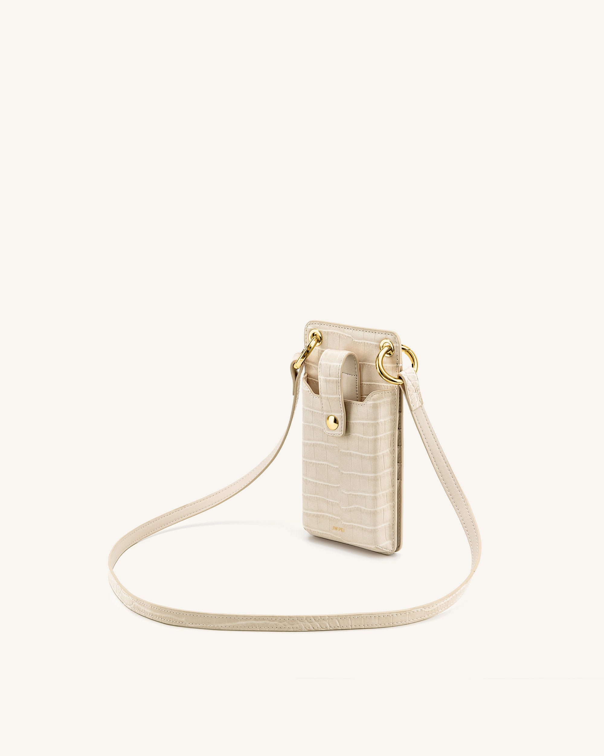 Quinn Phone Bag - Ivory Croc - JW PEI